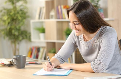 Woman doing paperwork